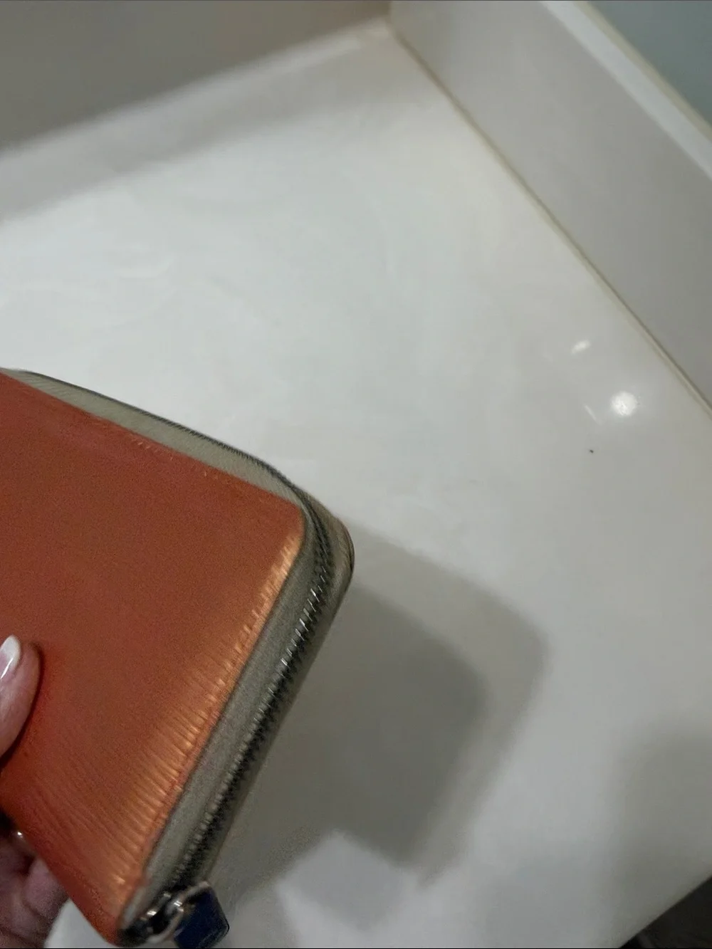Louis Vuitton Orange Gradient Epi Zip Wallet in box and with LV Dusty